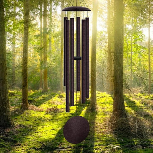 78" Extra Large Wind Chimes for Outside Deep Tone, 6 Thick and Bold Aluminum Tubes Tuned Relaxing Melody Wind Chime, Big Wind Chimes for Garden Patio Decor, Great Gift Idea for Mother's Day (Bronze)