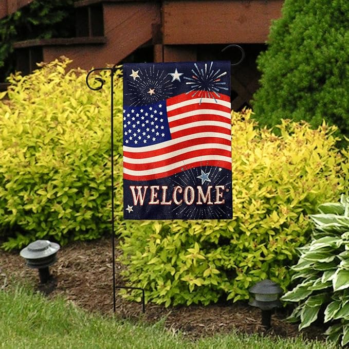 Briarwood Lane Celebrate America Burlap Garden Flag
