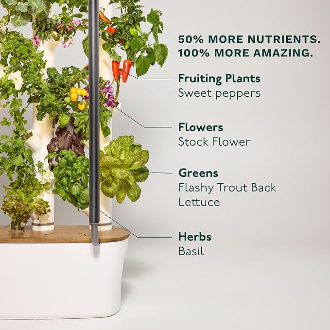 Gardyn Home 4 Vertical Hydroponics Growing System Kit - 30 Non-GMO Plants, Herbs, Vegetables - Smart Garden Hydroponic Herb Garden Planter Indoor Kit - Indoor Gardening System w/LED Grow Lights