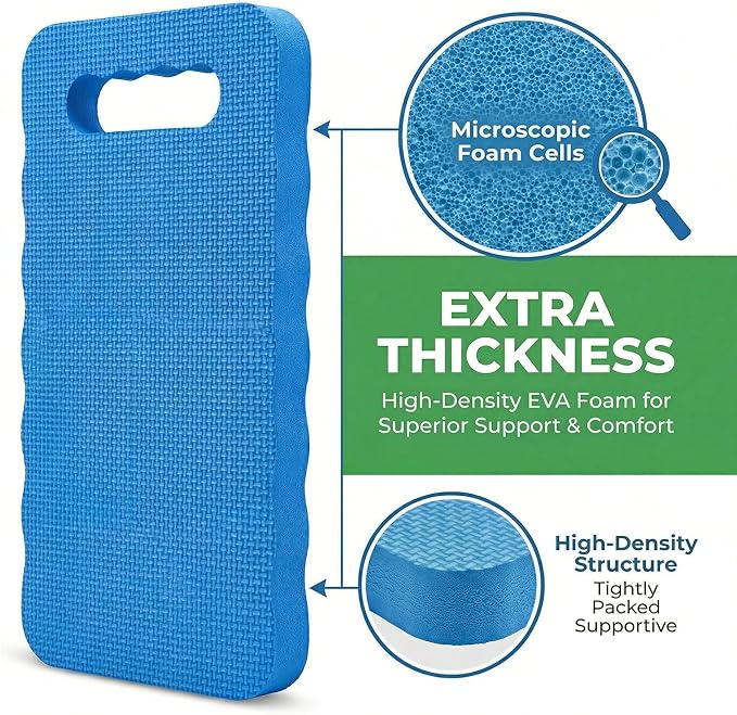 4Pcs Thick Foam Garden Kneeling Pad 16 x 7 Inches Waterproof Knee Pads for Gardening, Cushioning Kneeler Mat for Bathtub, Exercise, Yoga, Work, Cleaning Floors