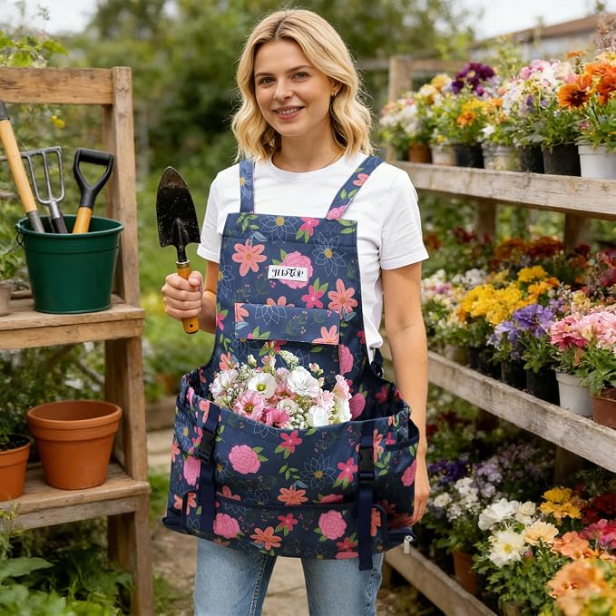 Garden Harvest Apron for Women, Fruit Picking Apron with Quick Release Bottom