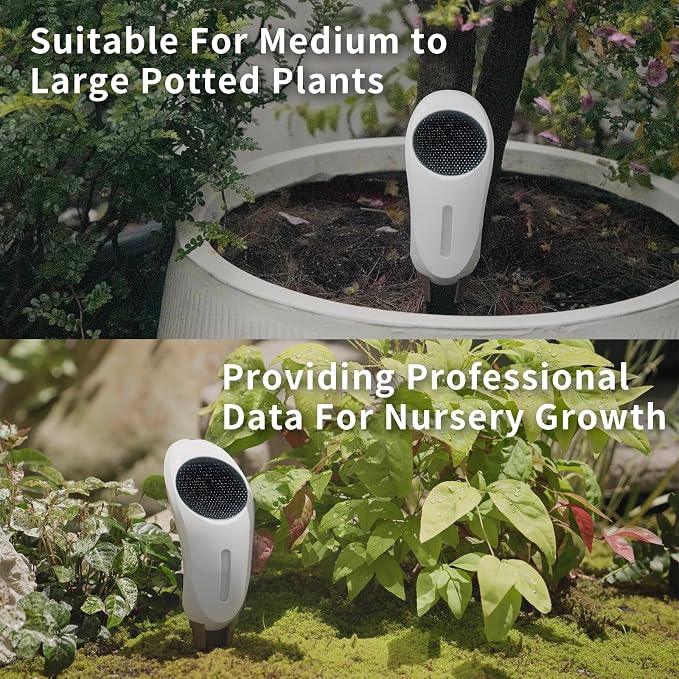 Netro Whisperer 2nd Gen Smart Plant Sensor, APP-Baed, WiFi Connected, Solar Powered for Outdoor Use