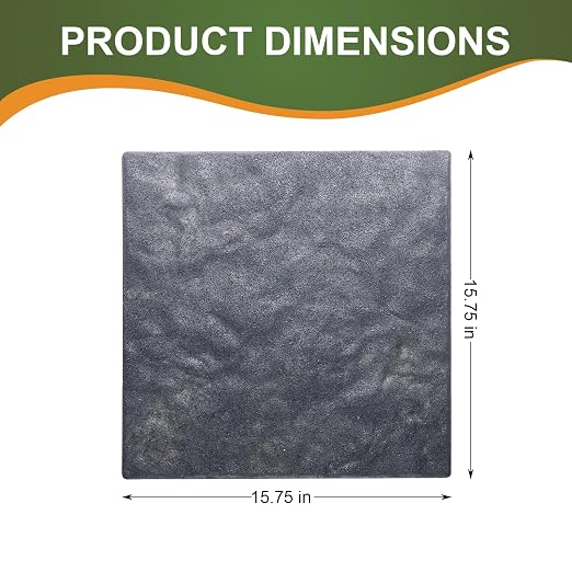 Sekcen 3 Pack Rubber Stepping Stones 15.75”x15.75” Outdoor Garden Walkway Recycled Paving Stones Pavers for Walkways