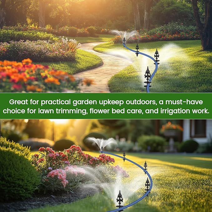 Zonon 6 Packs 12 Inch Garden Hose Guide Stake Heavy Duty Cast Iron Hose Guides Spike Decorative Garden Stakes Protector for Lawn Yard - Keeping Hoses Away from Flower Beds(Classic Style)