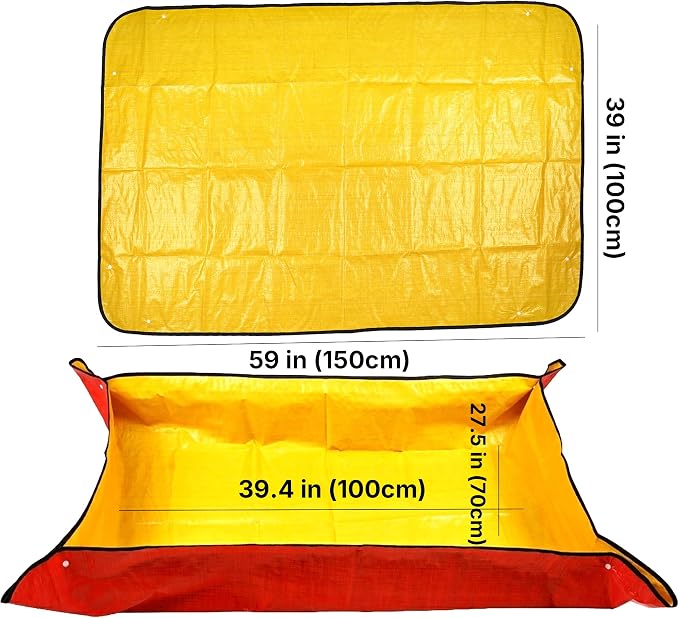 59" x 39" Extra Large Plant Mat for Repotting, Thickened Waterproof Indoor Gardening Mat, Mess-Free Potting Pad for Soil & Water Control, Foldable Transplanting Mat for Indoor Plants