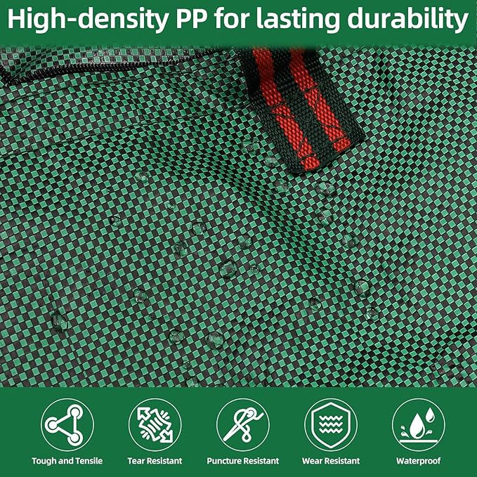 Reusable Leaf Bags 72 Gallon 3 Pack, Heavy Duty Lawn Bags with Lid & Dual Side Support Rods Reusable Yard Waste Bags with Handles Garden Leaf Collector Bag Yard Waste Bin