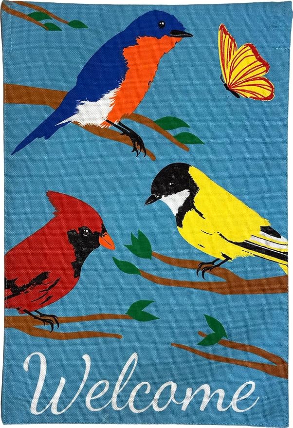 Briarwood Lane Wildbirds Spring Burlap Garden Flag
