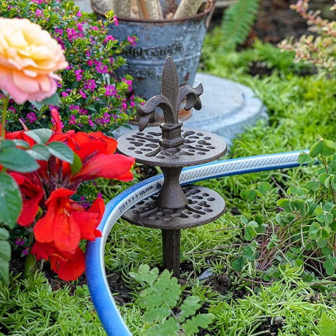 Sungmor Vintage Cast Iron Garden Hose Guide - Heavy Duty Hose Guide Stake for Lawns & Yard,Decoration Stake,Outdoor Water Pipe Decor