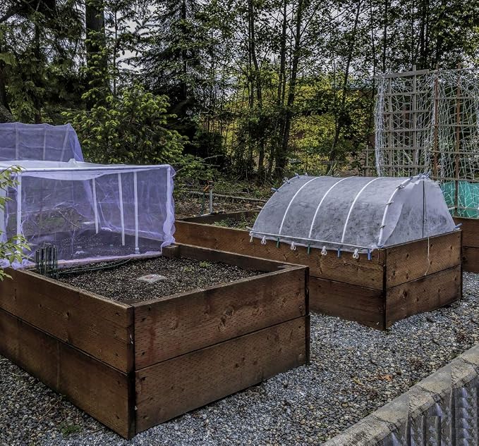 Garden Insect Netting Pest Barrier: 10'x45' Bug Netting for Garden Protection Mosquito Net Fine Mesh Cicada Tree Net Greenhouse Row Cover for Crops Plants Vegetables Flowers Fruits Silver