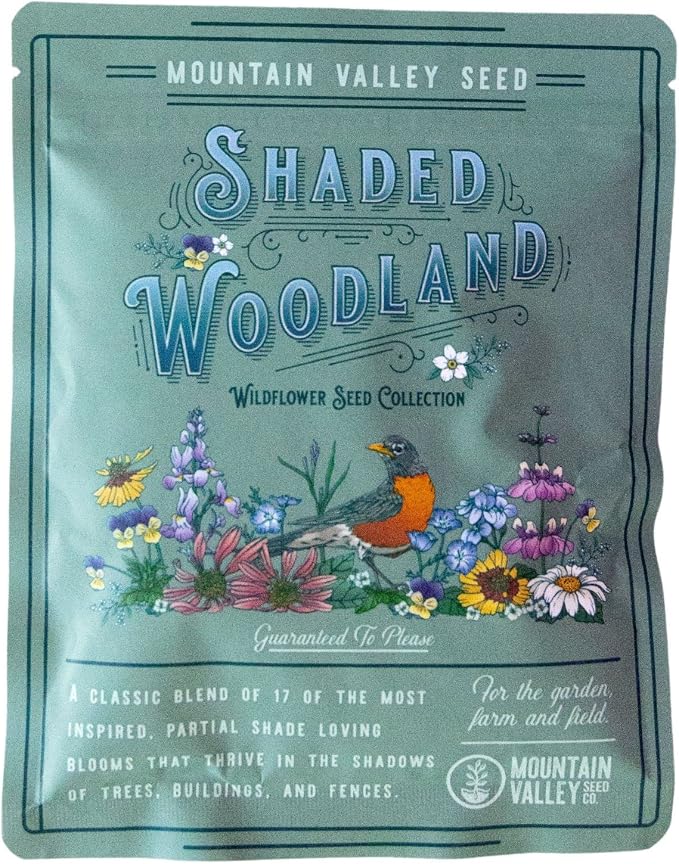 Wildflower Seed Bulk, 3 Oz. (80,000+ Seeds) – 19 Non-GMO Flower Seeds for Shade, Annual & Perennial Wild Flowers Mix for Partial Shade – Shade Tolerant by Mountain Valley Seed