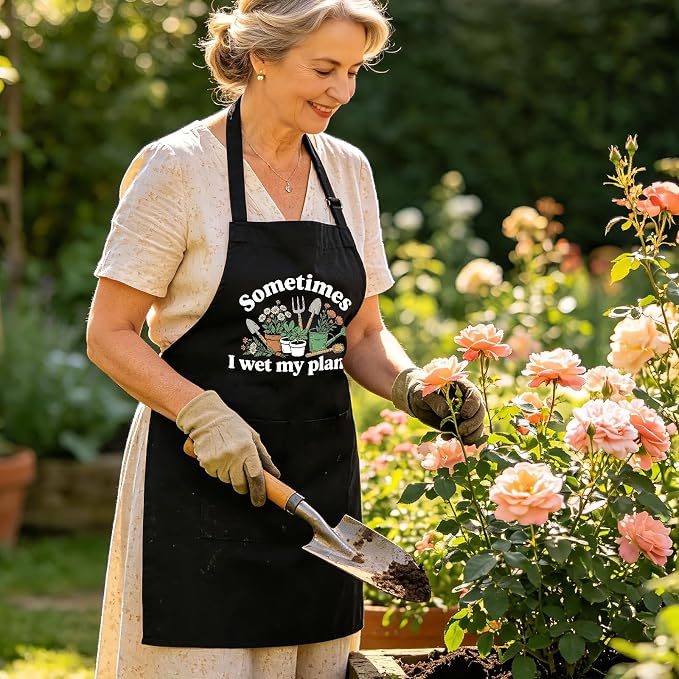 Funny Gardening Apron for Women with Pockets, Garden Gifts for Gardener Plant Lover Mom Grandma Birthday