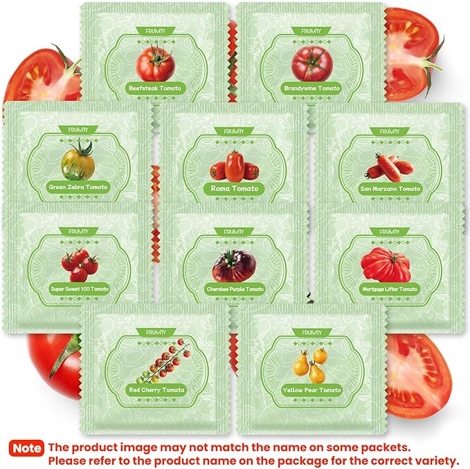 10 Pack Tomato Seeds Variety Pack -5000+ Garden Tomato Seeds for Planting Outdoors & Indoor Home Gardening Gift, Roma, Chreey Tomatoes & More
