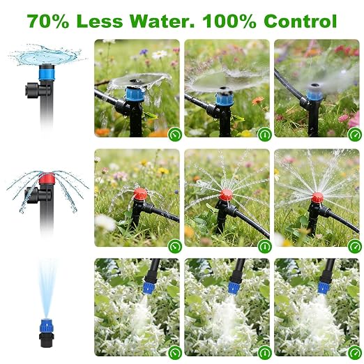 Compact Programmable Solar Automatic Plant Waterer Kit Work with Indoor Outdoor,Self Watering Drip Irrigation Pump Indoor/Outdoor Vacation Free (236 FT (36FT Main Tube+200FT Distribution Tube) Kit)