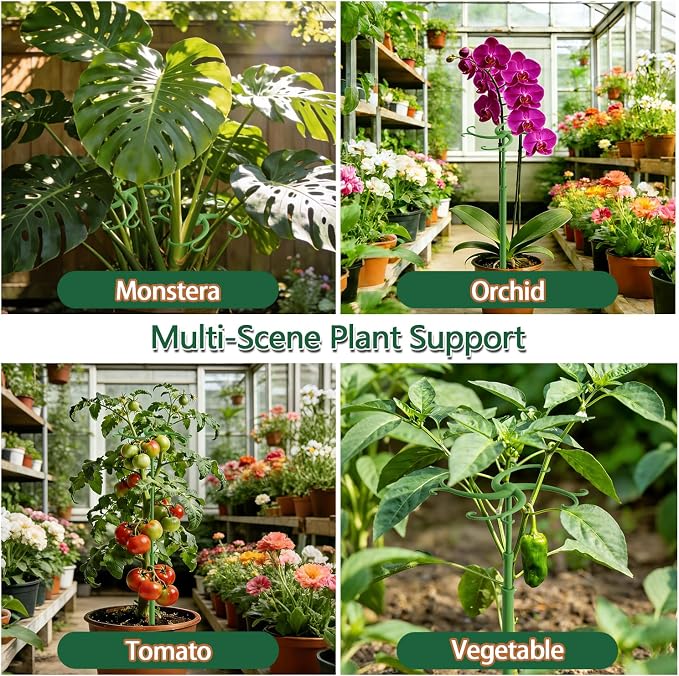 Plant Stakes, Telescoping Plant Support 5Pack 17.3 to 42.3IN Adjustable Monstera Plant Support, Garden Stakes with Clips,Sturdy Plant Sticks for Indoor Outdoor Plants,Orchid, Tomato,Vine,Monstera