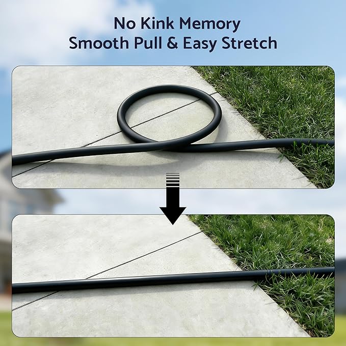 Heavy Duty Garden Hose 30 ft x 5/8", 5-Layer Hybrid Rubber Water Hose with 3/4" Swivel Brass Male to Female Fittings, 1000 PSI Burst, Leak-Proof & Weather Resistant for Lawn, Backyard, Black