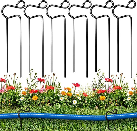 6 Pcs Hose Guides for Garden Heavy Duty Steel Hose Stakes Durable Garden Accessories for Securing and Guiding Hoses on Lawn Flower Beds and Outdoor Landscaping