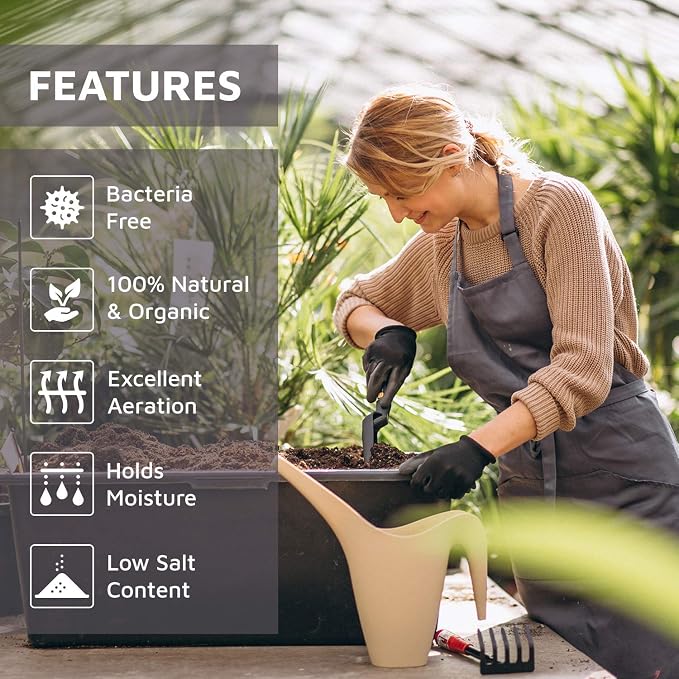 Four Coco Coir Brick and Black Apron Bundle