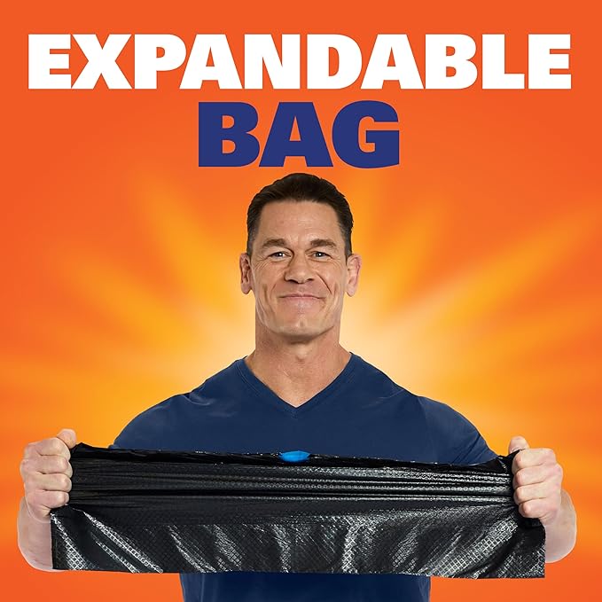 Hefty Strong Large Trash Bags, Black, 30 Gallon, 14 Count