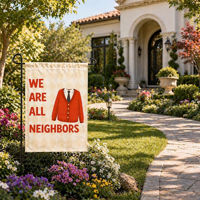 Fall Decor - We Are All Neighbors Garden Flag for for Outdoor Outside | Fall Decorations for Thanksgiving Party Favors Supplies - Inclusivity Diversity Love Thy Neighbor Banner for Garden Porch Patio Lawn Yard
