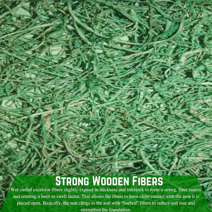 Farm Plastic Supply - American Excelsior QuickGrass Pro - Green Erosion Control Blanket Landscape Roll, Erosion Control Blanket (8' x 112.5')