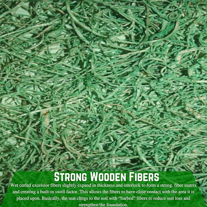 Farm Plastic Supply - American Excelsior QuickGrass Pro - Green Erosion Control Blanket Landscape Roll, Erosion Control Blanket (4' x 112.5')