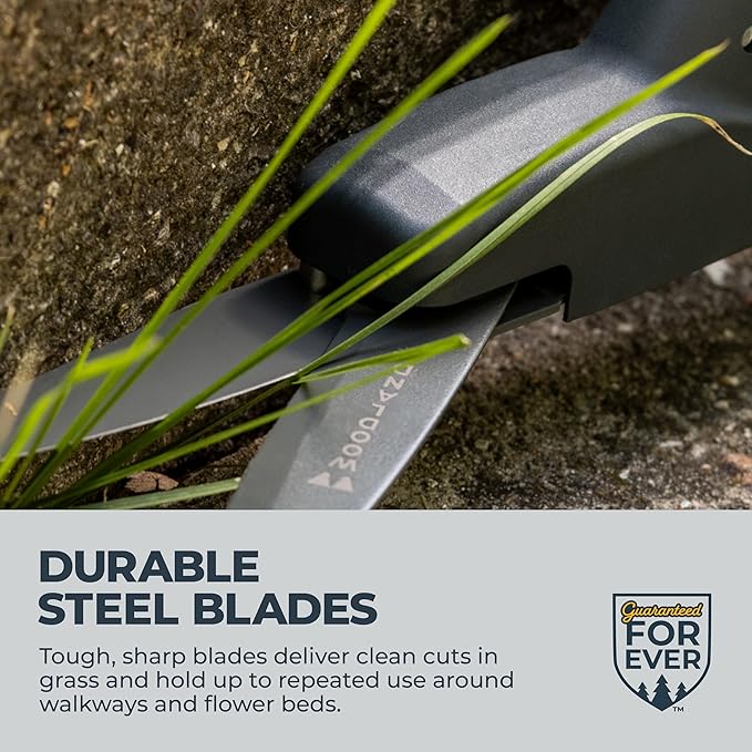 Woodland Tools Regular Duty Grass Shears – Fixed Steel Blades, Lightweight Manual Grass Clippers with Ergonomic Handle for Trimming Around Beds, Edging Paths, and Tight Spaces
