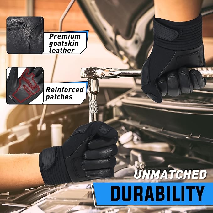 HANDLANDY Work Gloves for Men & Women, Utility Mechanic Working Gloves Touch Screen, Flexible Gardening Gloves for Yard