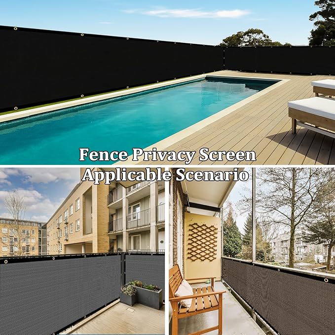 Shade&Beyond 5'x86' Black Privacy Screen Fence Cover 170 GSM Fencing Mesh Fence Panel for Wall Garden Yard Backyard Indoor Outdoor Home Decoration