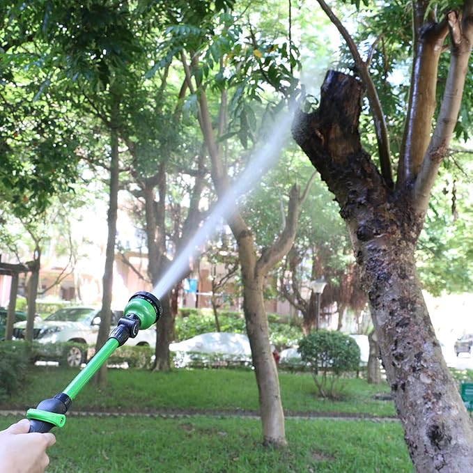 STYDDI Lightweight Watering Wand, 9-Pattern 18" Garden Watering Wand with Pivoting Head and Thumb Control, 18-inch Garden Hose Watering Lance for Container Gardens and Raised Beds, Green