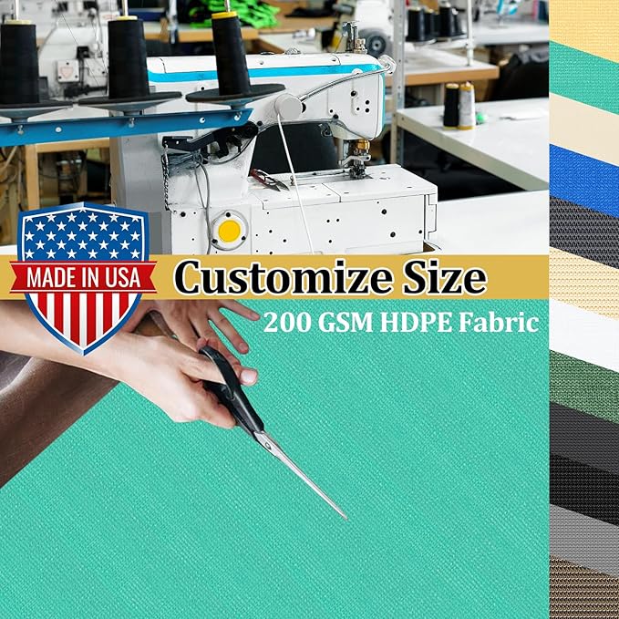 Shade&Beyond Customized Size 90% Sun Shade Cloth with Grommets, 6' X 10' Pergola Shade Cover Canopy, Mesh Tarp Sun Screens for Patio, Outdoor, Garden, Backyard GN01, Turquoise