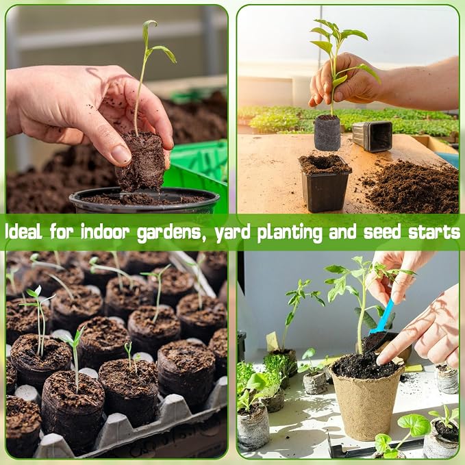ZeeDix 50Pcs 40mm Seed Starter Pods, Compressed Peat Pellets Seed Starter Soil for Seed Starting, Growing Vegetables, Herbs & Flowers, Indoor Outdoor Gardening with 50 Plant Labels & 2 Garden Tools