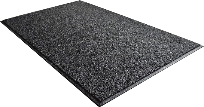 UNIMAT Vinyl Loop Plain Doormat 3'X5' - Rubber Smooth Backing - Doormat with Drainage - Ideal for Pool and Outdoor - American Spaghetti Mat -Mesh Floor mat-Rubber Mulch (Gray)