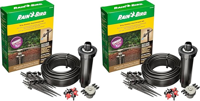 Rain Bird CNV182EMS Drip Irrigation Sprinkler Conversion Kit, 1800 Series Pop-Up to 6 Drip Emitters with 1/4" Tubing (Pack of 2)