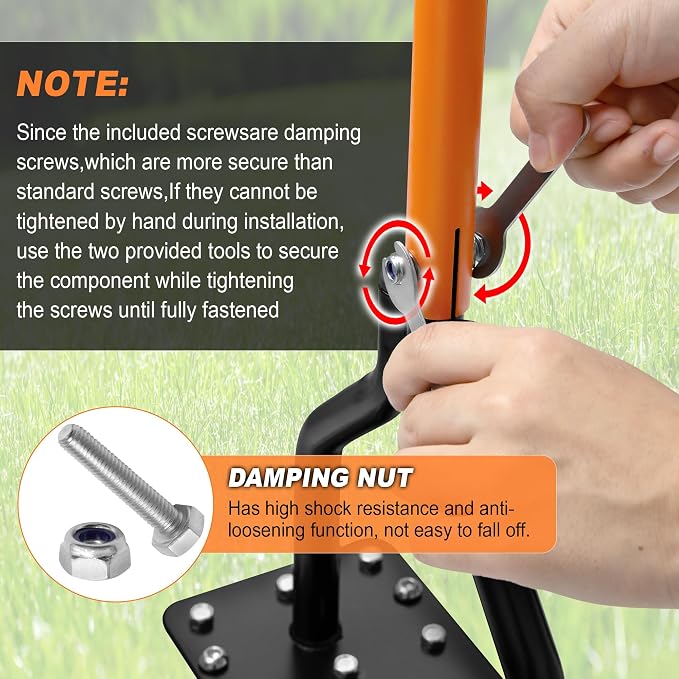 Lawn Aerator Tool, Manual Lawn Aerators with Padded T-Handle, 15 Solid Steel Spikes, Dual-Layer Design for Aeration in Lawn, Yard, Garden Soil (Include Gloves)