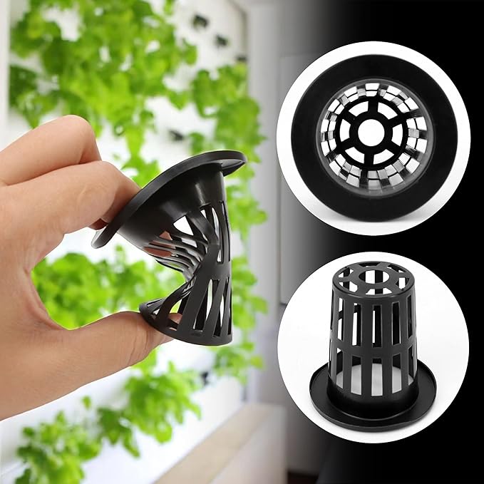 50 Pack 2 Inch Heavy Duty Slotted Net Pots Cup or Pot for Hydroponics Tower Garden, Indoor or Outdoor Growing, Mesh Basket, Cups with Wide Lip Design, Round Supplies for Orchid, Aquaponic Plants