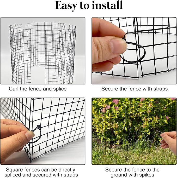 30 PCS Round Plant Protector from Animals, 12 Pack 12'' x 12'' Metal Plant Cages，30Pcs Metal Mesh to Keep Animals Out, Garden Protection Bunny Barricades, Wire Plant Protectors for Rabbit Chicken Duck