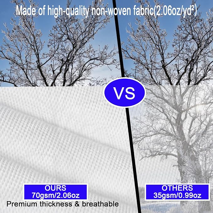CMINGJ Plant Frost Protection Covers with Viewing Window, 39.37" x 39.37", 2.06oz/yd², Reusable Drawstring Tree Cover, Winter Tree Blanket with Zipper for Outdoor Plants, Frost Protection Cloth 4 Pack