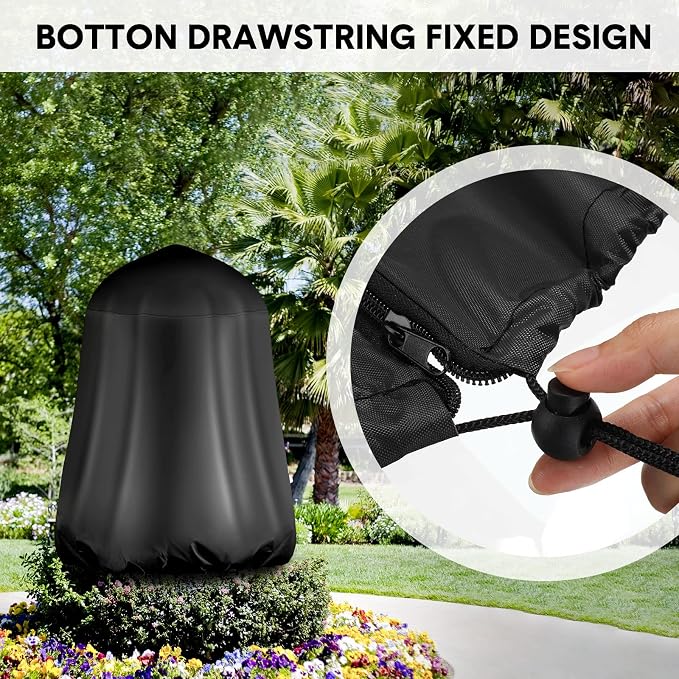 Tatuo Fountain Covers for Winter Waterproof 36"x42" 600d Outdoor Oxford Cloth Garden Fountain Statue Protective Cover with Drawstring for Outdoor Garden Statue(Black)