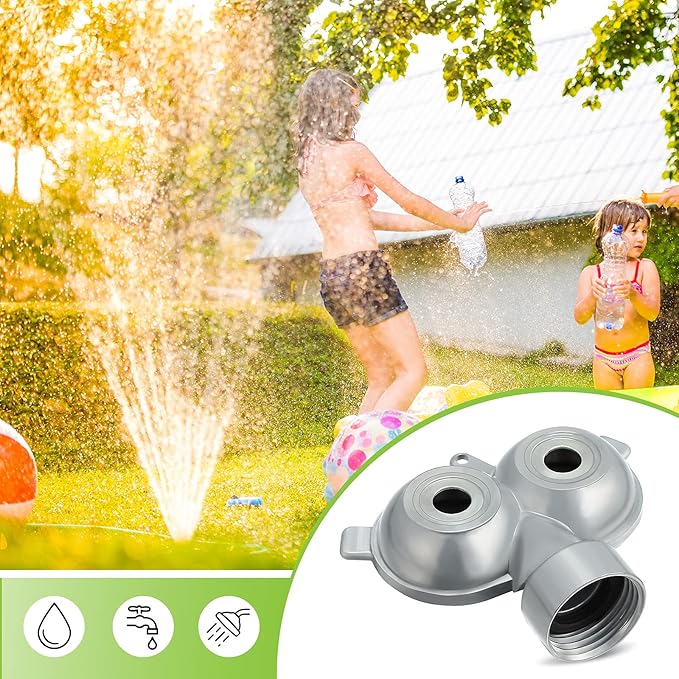 Honoson 2 Pcs Circle Pattern Twin Spot Sprinkler Metal Lawn Garden Rotating Water Spray Sprinkler 360 Degree for Lawn Yard, Silver