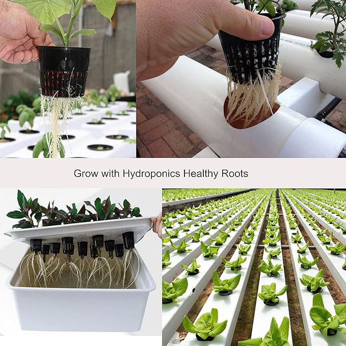 ORIMERC 2 inch Net Pots for Hydroponics Plants, 100 Pack Net Cups with Watering Rope & Plant Labels, for Hydroponic Supplies Aquaponics Vegetable Garden Growing Baskets Nursery Slotted Mesh tower Pots