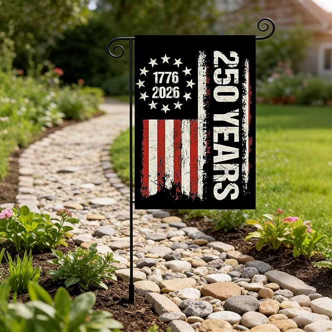 250 Anniversary Usa Garden Flags for Outside, 250 Anniversary USA Flag 250 Year American Flag 1776-2026 Patriotic 4th of July Decorations Yard Sign Double-Sided Waterproof Flag 12x18 Inch