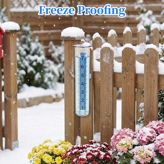 2 Pcs Plastic Rain Gauge Replacement Tube, 7" Capacity Clear Rain Gauge Outdoor Replacement Tube, Freeze Proof Crack Resistant for Garden Yard Lawn (8.3 x 1.8 Inch)