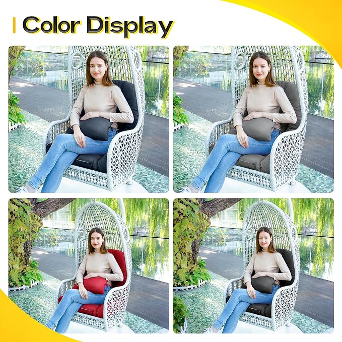 MAGIC ELEPHANT Egg Chair Cushion, Memory Foam Hanging Egg Chair Cushion Replacement, Indoor Outdoor Hammock Basket Swing Cushion with Headrest (Red)