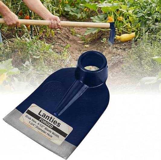 Hoe Head 1.6 lb, 4-1/2" Blade Width, 1-3/4" Diameter Hole, Grub Hoe Head Garden Steel Tool for Tough Soil, Garden Hacking, Landscaping, Farming or Yard Work, No Handle Included(Blue,1 Pcs)
