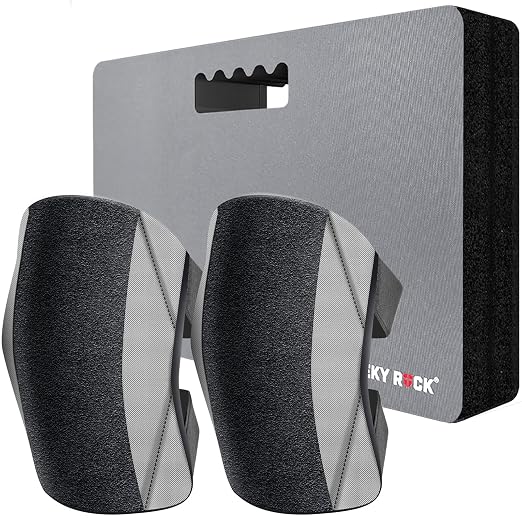 Garden Kneeling Pad and Knee Pads for Men Women, Lightweight Waterproof KneePads for Gardening, Anti Slip Leather Foam Padding Knee Protector for Flooring and Carpet Cleaning, House work, Gardening Maintain, Gray