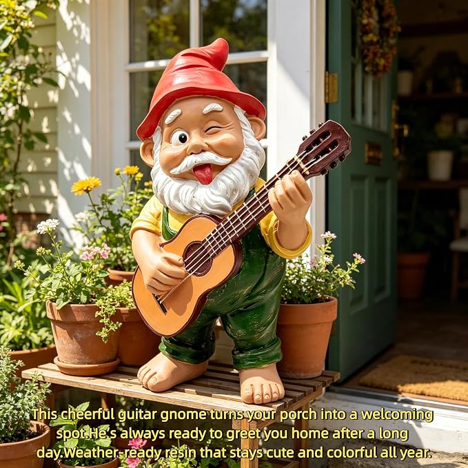 large — garden gnomes,FHNQRQN,gnomes,garden gnomes outdoor,gnome garden decor,gnomes clearance,gnomes decorations for yard,funny gnomes,gnome gifts,Musical Gnomes statues,lawn gnome,outdoor gnome yard