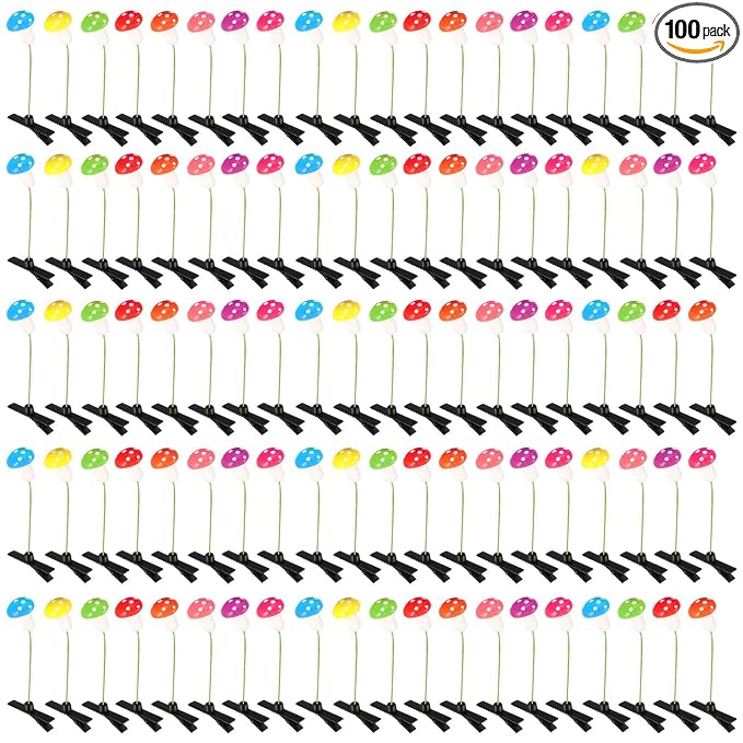 Tigeen 100 Pcs Rave Sprouts Bean Sprout Funny Hair Clips Mixed Style Plant Hairpins Hair Accessories for Home Party Irish(Mushroom)