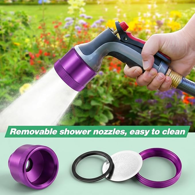 Dreyoo 1 Pack Water Nozzle with 3000 Tiny Holes, 3/4'' Aluminium Alloy Garden Hose Shower Head with PTFE Thread Seal Tape for Outdoor Watering Flowers, Plants, Greenhouse, Nurseryman (2.36'',Purple)