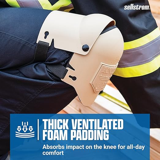 Sellstrom Ultra Flex KneePro Professional Knee Pads for Men & Women with Thick Foam Cushioning & Heavy Duty Hard Outer Shell - Adjustable Straps with Speed-Clips & Ergonomic Metal Hinges - for Construction Work, Gardening, Roofing, Flooring