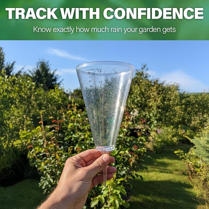 Outdoor Rain Gauge for Garden – Easy-Read Rain Meter with Clear Scale for Accurate Rainfall Measurement